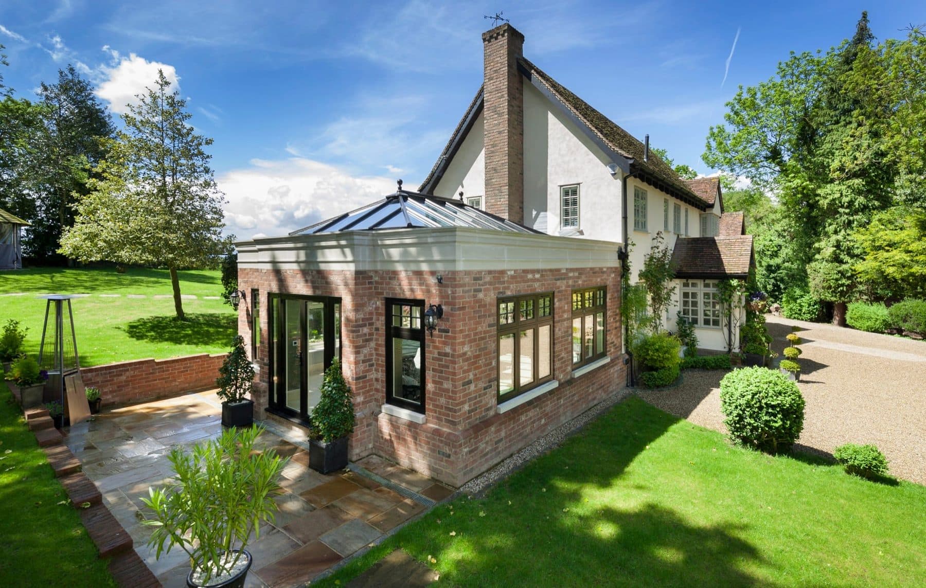 Traditional conservatory extension on a country home